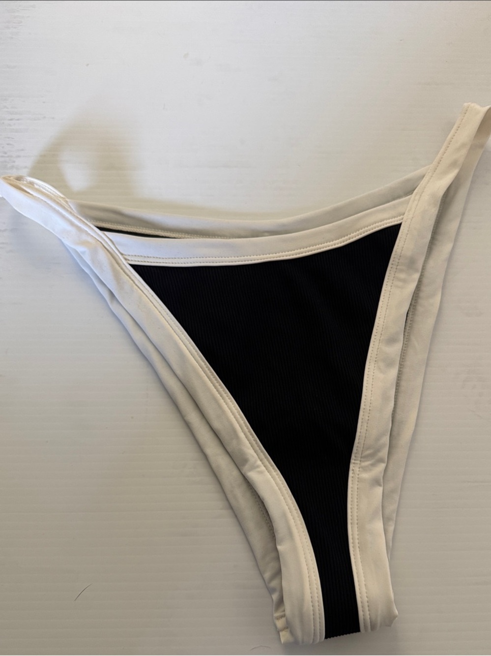 l*space Black Bikini Bottom with White Trim
